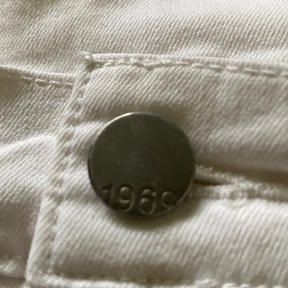 GAP 1969 mid rise stretch denim legging white 5 pocket button zipper size 27 - Picture 5 of 15